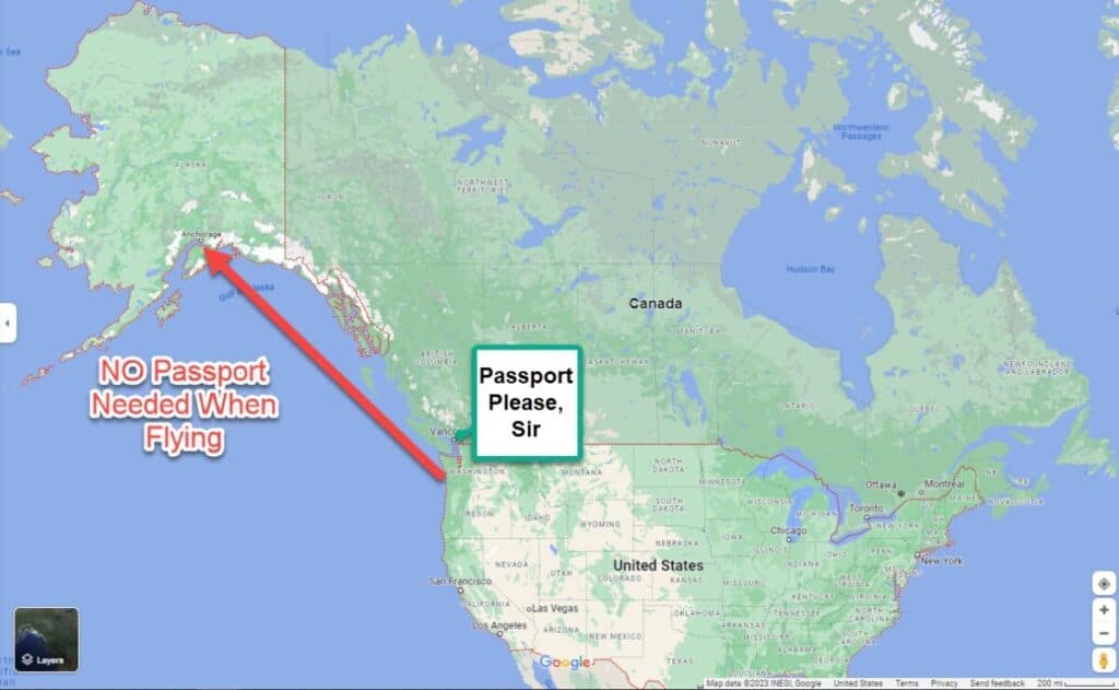 washington to alaska travel map